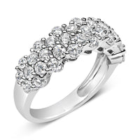.925 Sterling Silver 2.0 cttw Lab Grown Diamond Scattered Band Ring (F-G Color, VS1-VS2 Clarity)