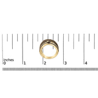 10K Yellow Gold Plated .925 Sterling Silver 1.0 Cttw Champagne Diamond Multi Row Cross Over Band Ring