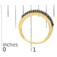 10K Yellow Gold Plated .925 Sterling Silver 3/4 cttw Champagne Diamond Band Ring