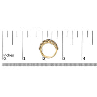10K Yellow Gold Plated .925 Sterling Silver 3.0 Cttw Champagne Diamond Multi Lattice Band Ring