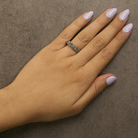10K Yellow Gold Plated .925 Sterling Silver 1/3 cttw Natural Diamond Band Ring