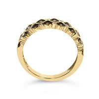 10K Yellow Gold Plated .925 Sterling Silver 1/4 Cttw Champagne Diamond Geometric Band Ring