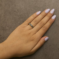 10K Yellow Gold Plated .925 Sterling Silver 1/4 Cttw Champagne Diamond Geometric Band Ring