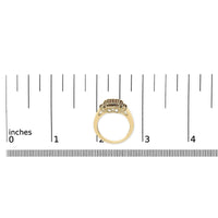10K Yellow Gold Plated .925 Sterling Silver 1/2 Cttw Champagne Diamond Step Up Ring