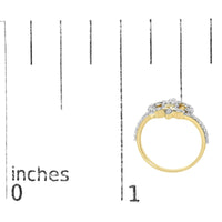 14K Yellow Gold Plated .925 Sterling Silver 1/4 Cttw Diamond Fleur-de-Lis Ring
