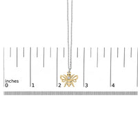 14K Yellow Gold Plated Sterling Silver Diamond Accent Bee Pendant Necklace