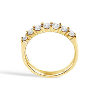 14K Gold 3/4 Cttw Diamond 7 Stone Band Ring