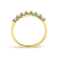 14K Gold 1/2 Cttw Diamond 7 Stone Band Ring