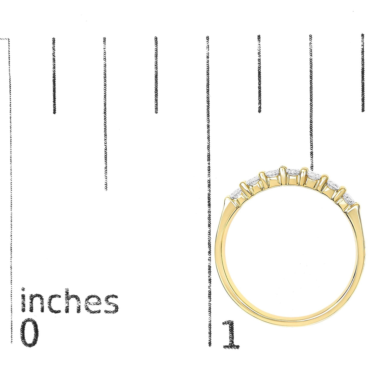 14K Gold 1/2 Cttw Diamond 7 Stone Band Ring