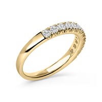 14K Gold 1/2 Cttw Round Diamond 11 Stone Classic Band