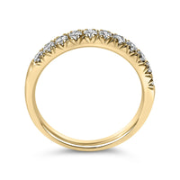 14K Gold 1/2 Cttw Round Diamond 11 Stone Classic Band