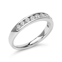 14K Gold 1/2 Cttw Round Diamond 11 Stone Channel Set Band