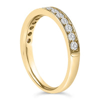 14K Gold 1/2 Cttw Round Diamond Milgrain Wedding Band