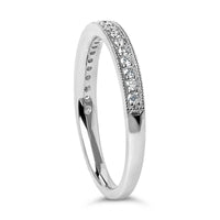 14K Gold 1/4 Cttw Round Diamond Milgrain Wedding Band