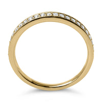14K Gold 1/4 Cttw Round Diamond Milgrain Wedding Band