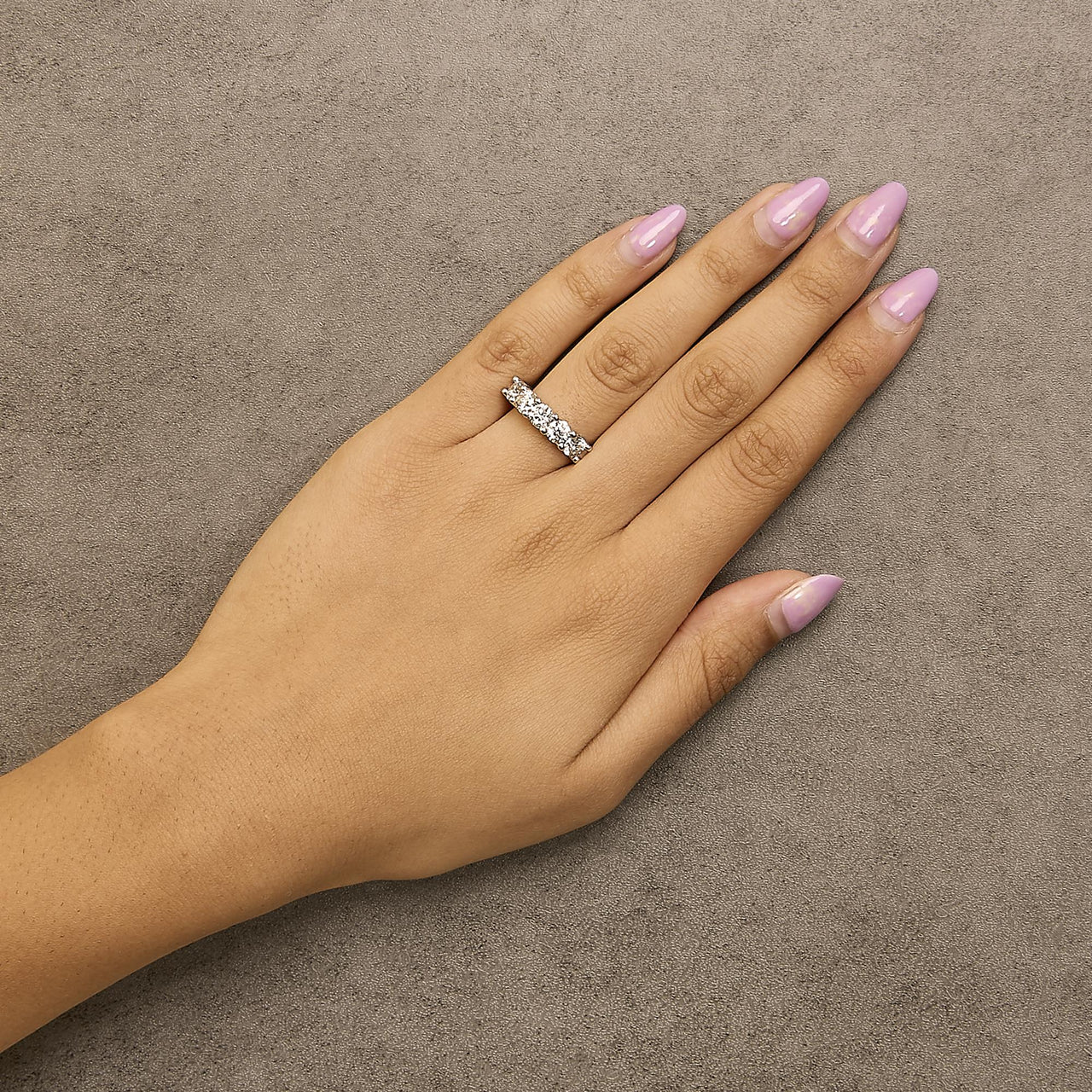14K Gold 2.0 Cttw Round Diamond Five-Stone Band Ring