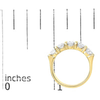 14K Gold 2.0 Cttw Round Diamond Five-Stone Band Ring