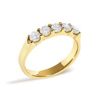 14K Gold 3/4 Cttw Diamond 5 Stone Band Ring