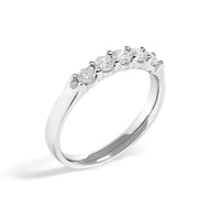 14K Gold 1/2 Cttw Round Diamond 5 stone Classic Band - Size 6.5