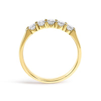 14K Gold 1/2 Cttw Round Diamond 5 stone Classic Band - Size 6.5