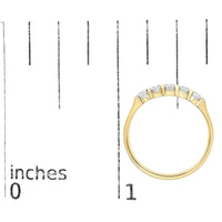 14K Gold 1/2 Cttw Round Diamond 5 stone Classic Band - Size 6.5