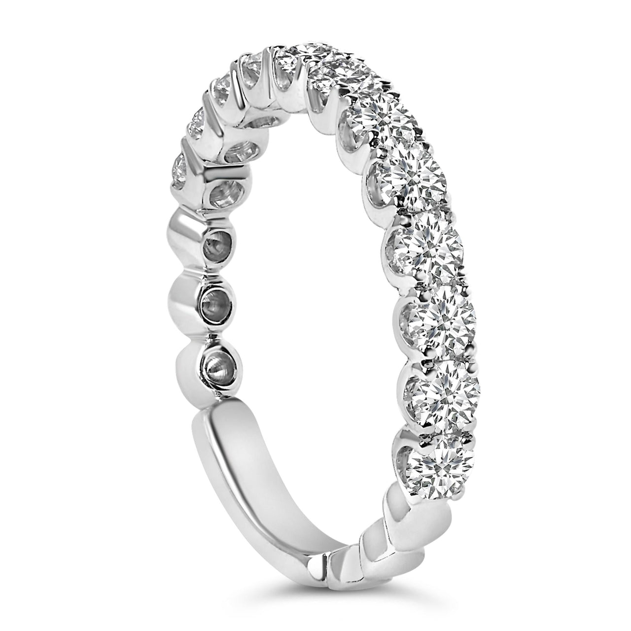 14K Gold 1.00 Cttw Round Diamond Prong Set Wedding Band