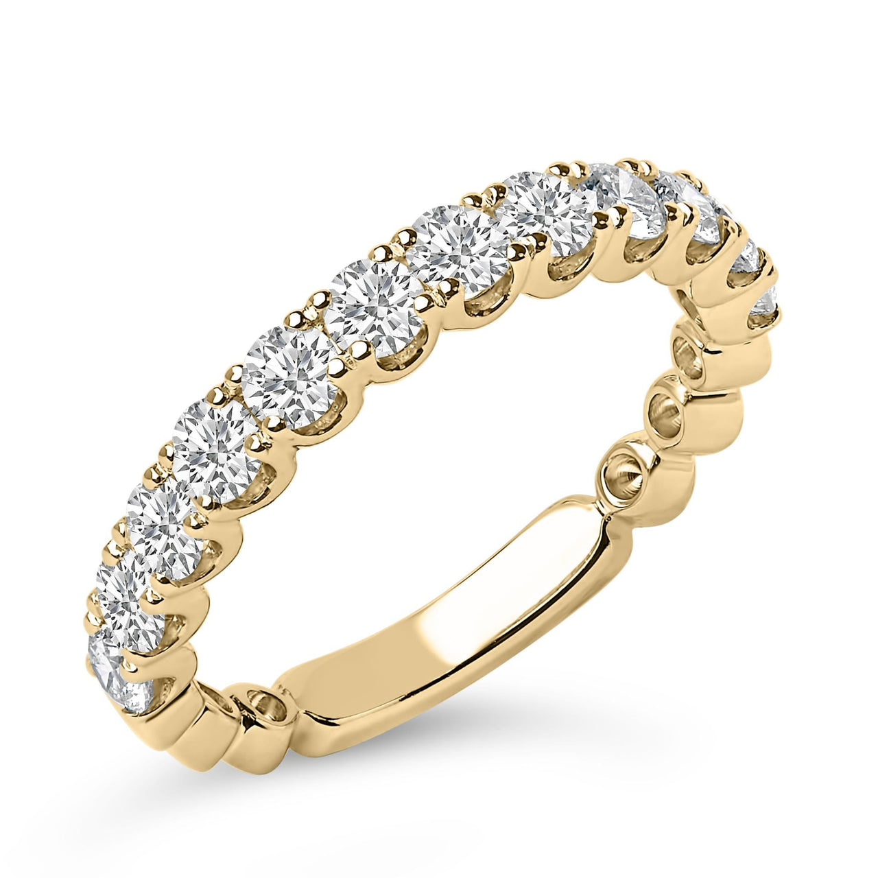 14K Gold 1.00 Cttw Round Diamond Prong Set Wedding Band