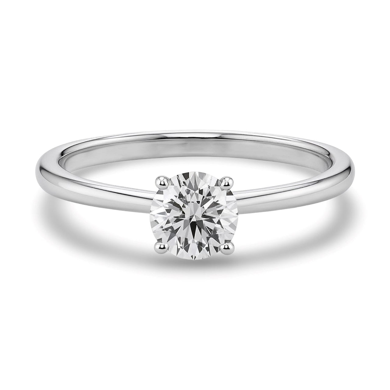 3/4 Carat Round Lab Grown IGI G/VS1 Diamond Solitaire Ring in 14K White Gold - KIAHMILLA