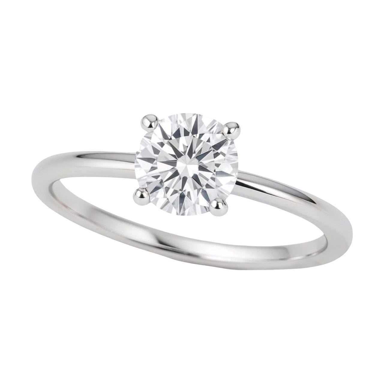 3/4 Carat Round Lab Grown IGI G/VS1 Diamond Solitaire Ring in 14K White Gold - KIAHMILLA