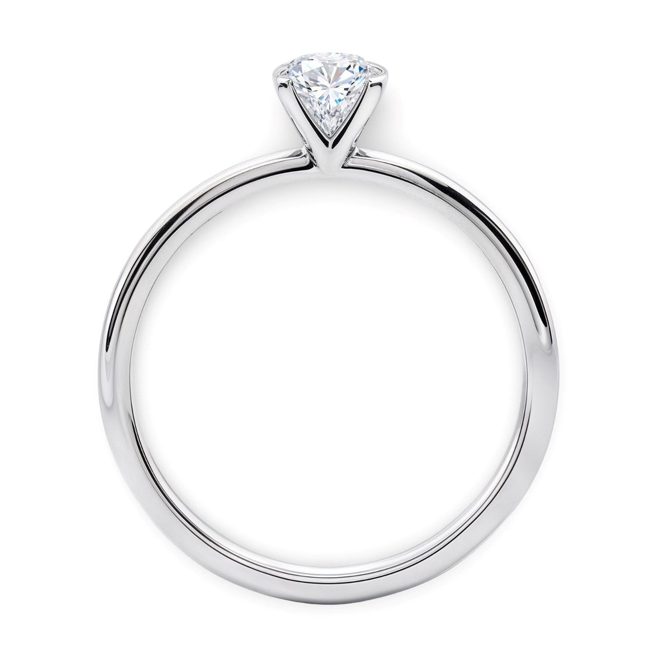3/4 Carat Round Lab Grown IGI G/VS1 Diamond Solitaire Ring in Sterling Silver - KIAHMILLA