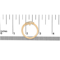 10K Yellow Gold 1/10 Cttw Diamond  Palm Tree Statement Ring (H-I Color, I1-I2 Clarity)