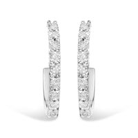 .925 Sterling Silver 1/10 Cttw Diamond Miracle Set J-Hoop Earring (I-J Color, I3 Clarity)