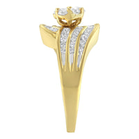 14K Yellow Gold Diamond Cocktail Bypass Ring (1 1/2 Cttw, H-I Color, SI2-I1 Clarity)