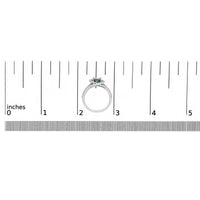 14K White Gold 1-1/3 Cttw White & Blue Diamond Interweaving Double Halo Cocktail Statement Ring (G-H and Fancy Blue Color, SI2-I1 Clarity)