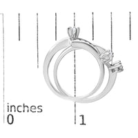 14K White Gold 3/8 Cttw Diamond Swirl Engagement Bridal Ring Set