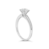 14K White Gold 1.0 Cttw Round Lab Grown Diamond 4 Prong Solitaire Engagement Ring (F-G Color, VS2-SI1 Clarity)