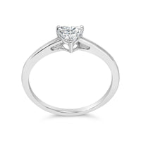 14K White Gold 1/2 Cttw Heart Cut Lab Grown Diamond Solitaire Engagement Ring (F-G Color, VS1-VS2 Clarity) - Size 7