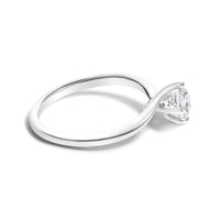 14K White Gold 4/5 Cttw Round Lab Grown Diamond Bypass Solitaire Engagement Ring (F-G Color, VS1-VS2 Clarity)