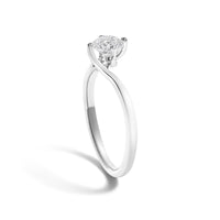 14K White Gold 4/5 Cttw Round Lab Grown Diamond Bypass Solitaire Engagement Ring (F-G Color, VS1-VS2 Clarity)