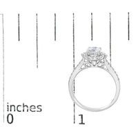 14K White Gold 1.00 Cttw Lab-Grown Diamond Oval Shaped Halo Engagement Ring (F-G Color, VS1-VS2 Clarity)