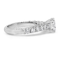 14K White Gold 3 1/5 Cttw Lab Grown Diamond Vintage Style Engagement Ring