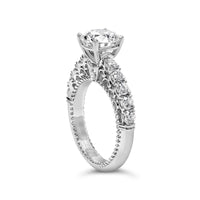 14K White Gold 3 1/5 Cttw Lab Grown Diamond Vintage Style Engagement Ring