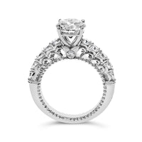 14K White Gold 3 1/5 Cttw Lab Grown Diamond Vintage Style Engagement Ring