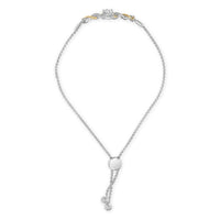 10K Yellow Gold Plated .925 Sterling Silver Created White Sapphire Twist Bolo Bracelet