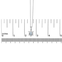 .925 Sterling Silver Created Blue Topaz and Sapphire Turtle Pendant Necklace