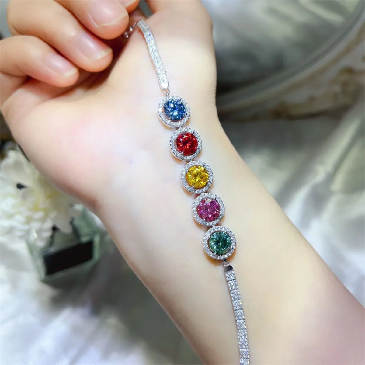 5 Carat 925 Sterling Silver Moissanite Bracelet - Coolpeacock