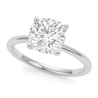 5 Carat Cushion Lab Grown IGI G/VS1 Diamond Solitaire Ring in 10K White Gold - KIAHMILLA