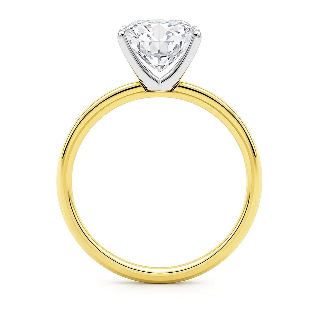 5 Carat Cushion Lab Grown IGI G/VS1 Diamond Solitaire Ring in 10K Yellow Gold - KIAHMILLA
