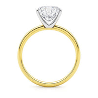 5 Carat Cushion Lab Grown IGI G/VS1 Diamond Solitaire Ring in 10K Yellow Gold - KIAHMILLA