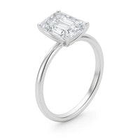 5 Carat Emerald Lab Grown IGI G/VS1 Diamond Solitaire Ring in 10K White Gold - KIAHMILLA